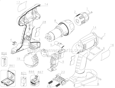 Page A Diagram and Parts List for CD180S Type 2 Black and Decker Cordless Drill